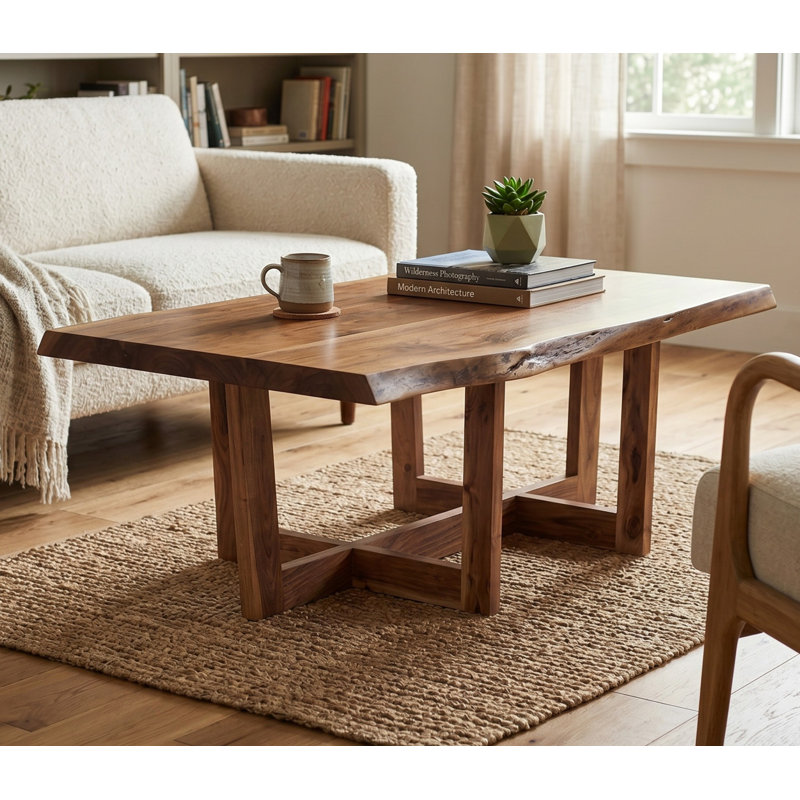 Union Rustic Berkshire Live Edge Acacia Wood Coffee Table